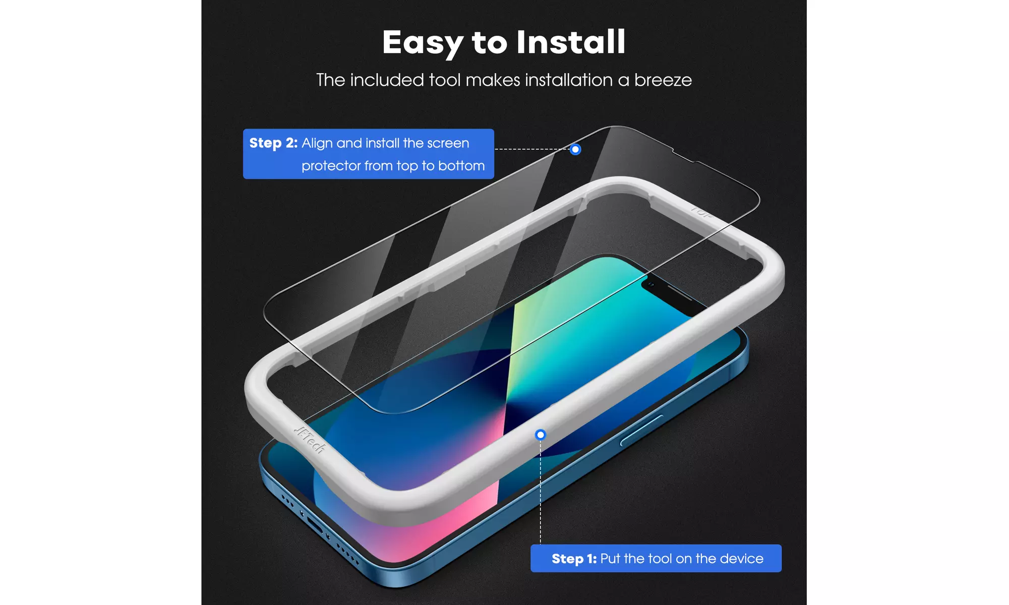 Tempered Glass Screen Protector for iPhone 12/13, Pro, Pro Max, Full Coverage
