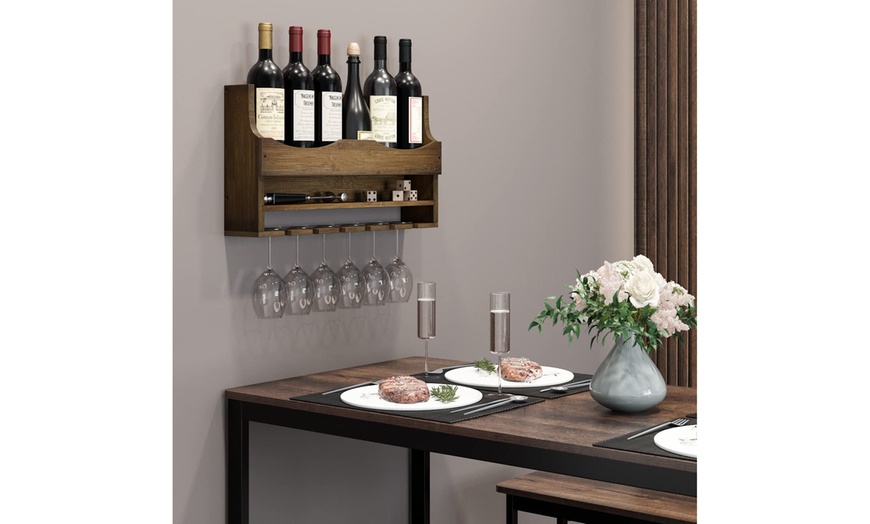 Up To 60% Off on Wall Mounted Wine Rack, Rusti... | Groupon Goods