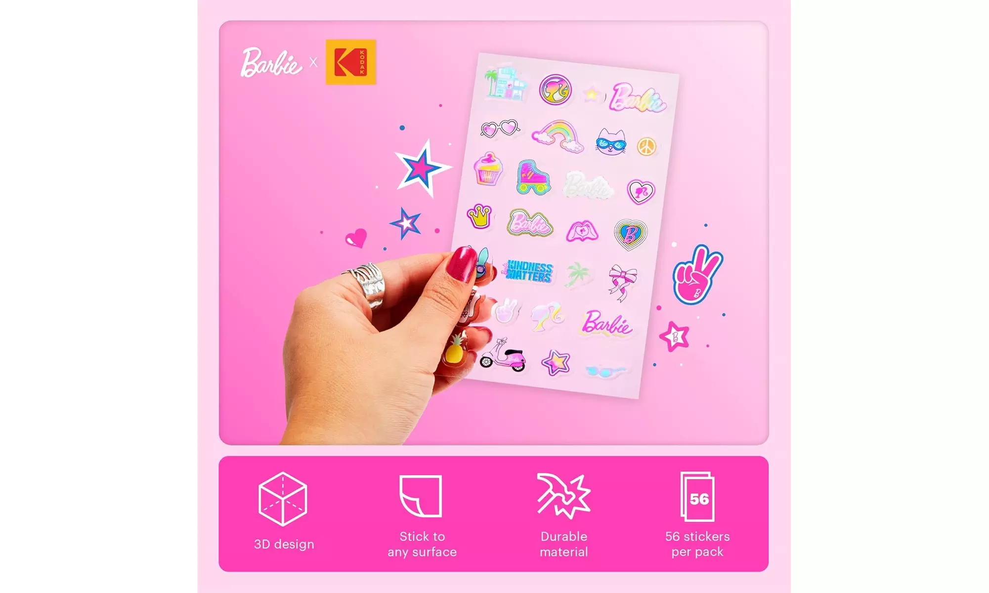 Barbie x Kodak Colorful & Decorative Barbie-Themed Sticker Sets for Barbie Photo