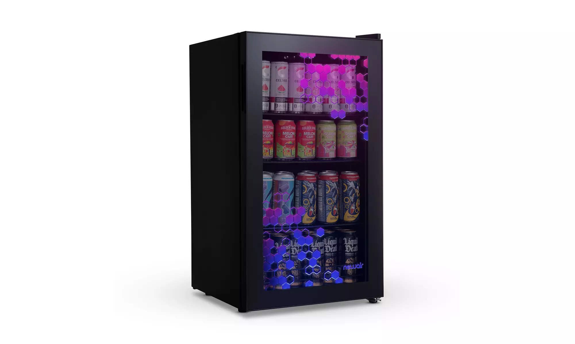 Newair Prismatic Series 126 Can Beverage Fridge with RGB HexaColor LED Lights - Primary Image