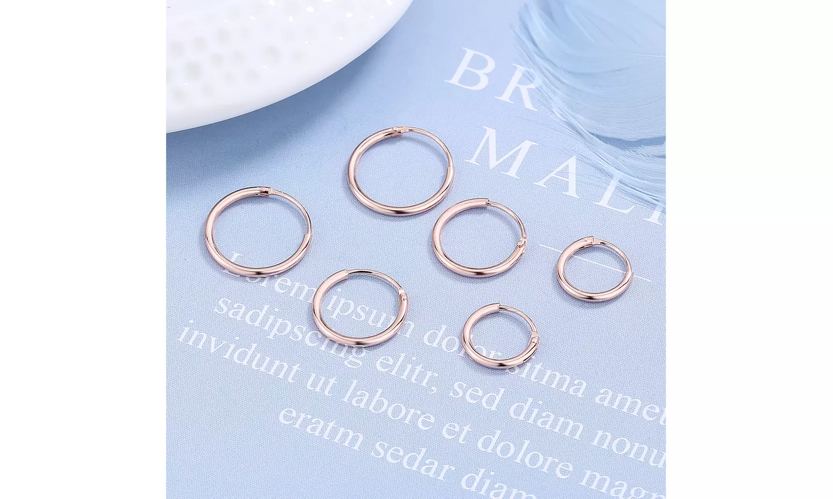 Sterling Silver Hoop Earrings Set of 3 Sizes