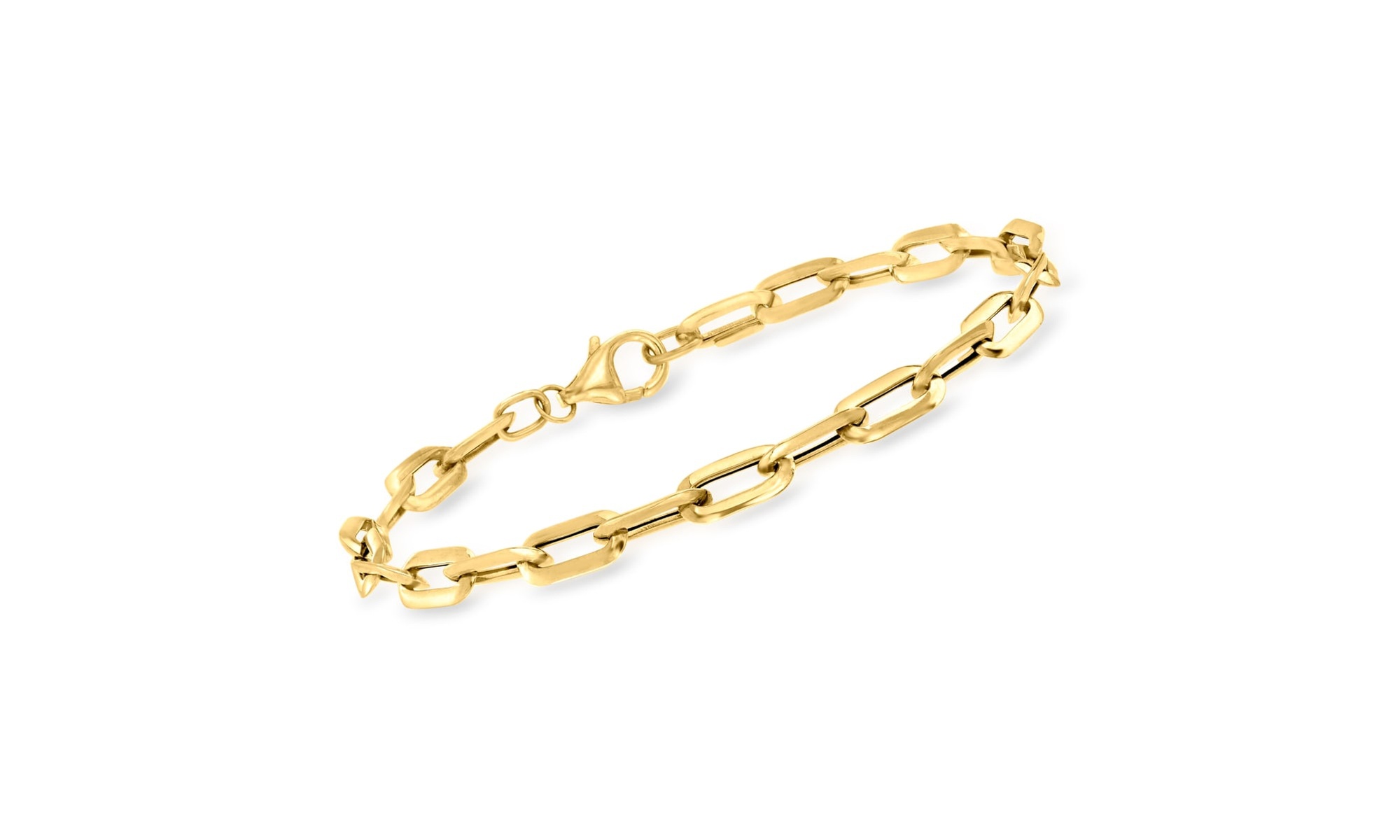 14K Gold Paper Clip Bracelet