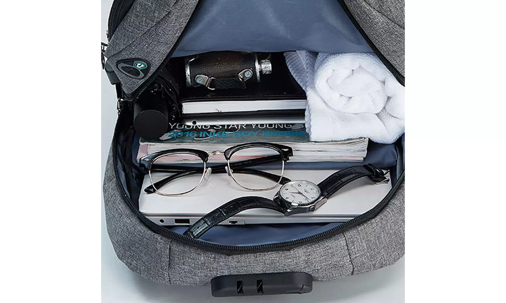 US Waterproof Anti Theft College Backpack Laptop Backpack With USB Charging Port