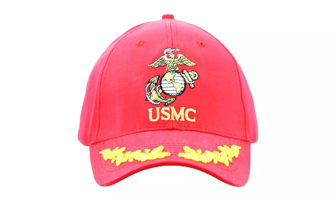 US Marine Corps Military Cap With Scrambled Eggs - Primary Image