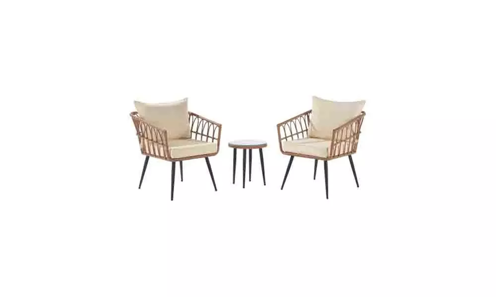 Outdoor Garden Rattan Furniture Sofa And Table Set Patio Chairs - Primary Image