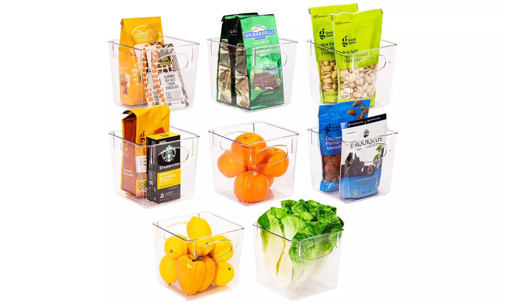 Sorbus Plastic Storage Clear Bins with Lid, Stackable Pantry Organizer - Primary Image