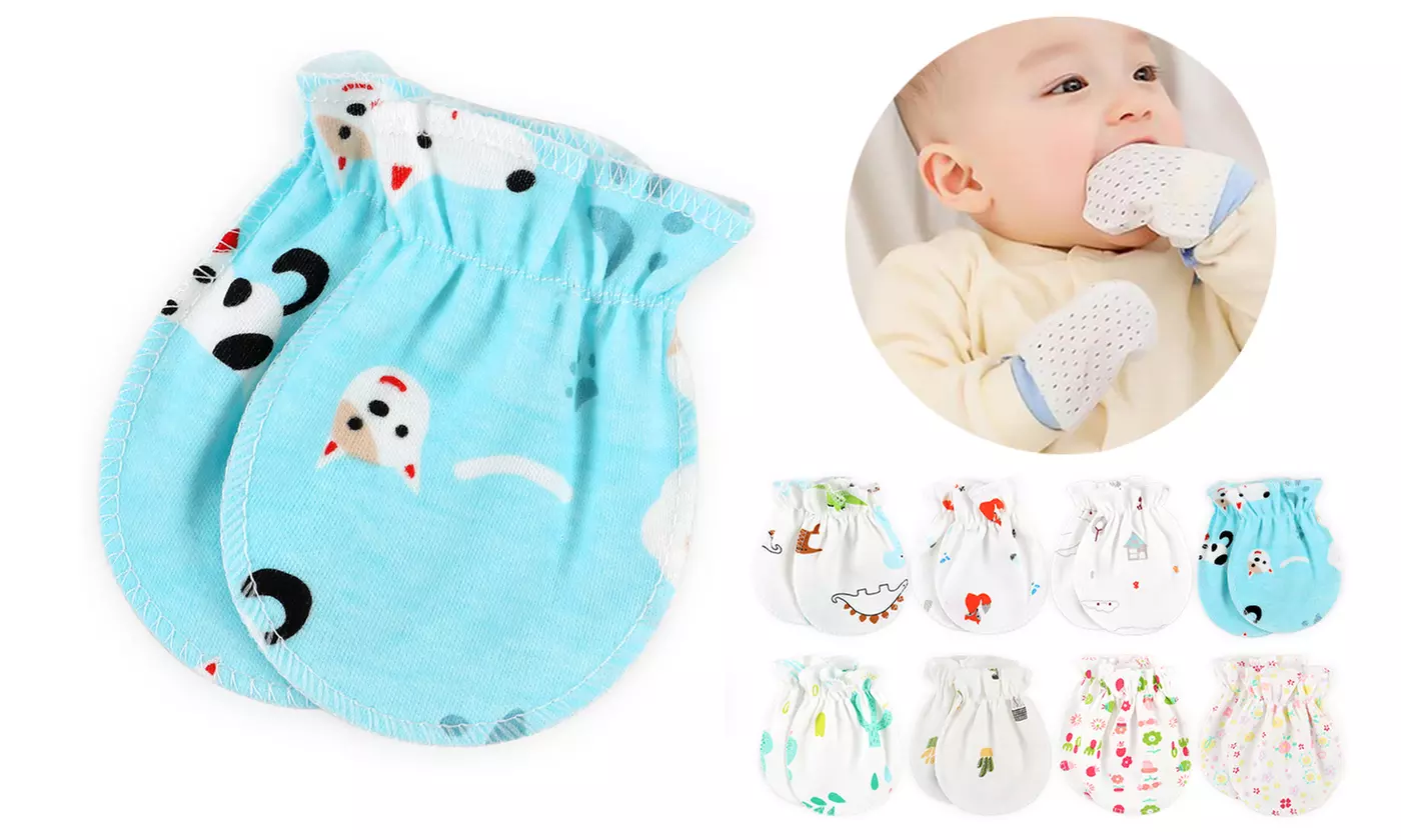 Baby Anti Scratching Soft Cotton Gloves Newborn Protection Face Scratch Mittens