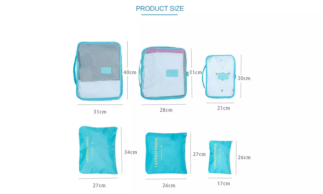 9Pcs Waterproof Clothes Storage Bags Packing Cube Travel Luggage Organizer Pouch