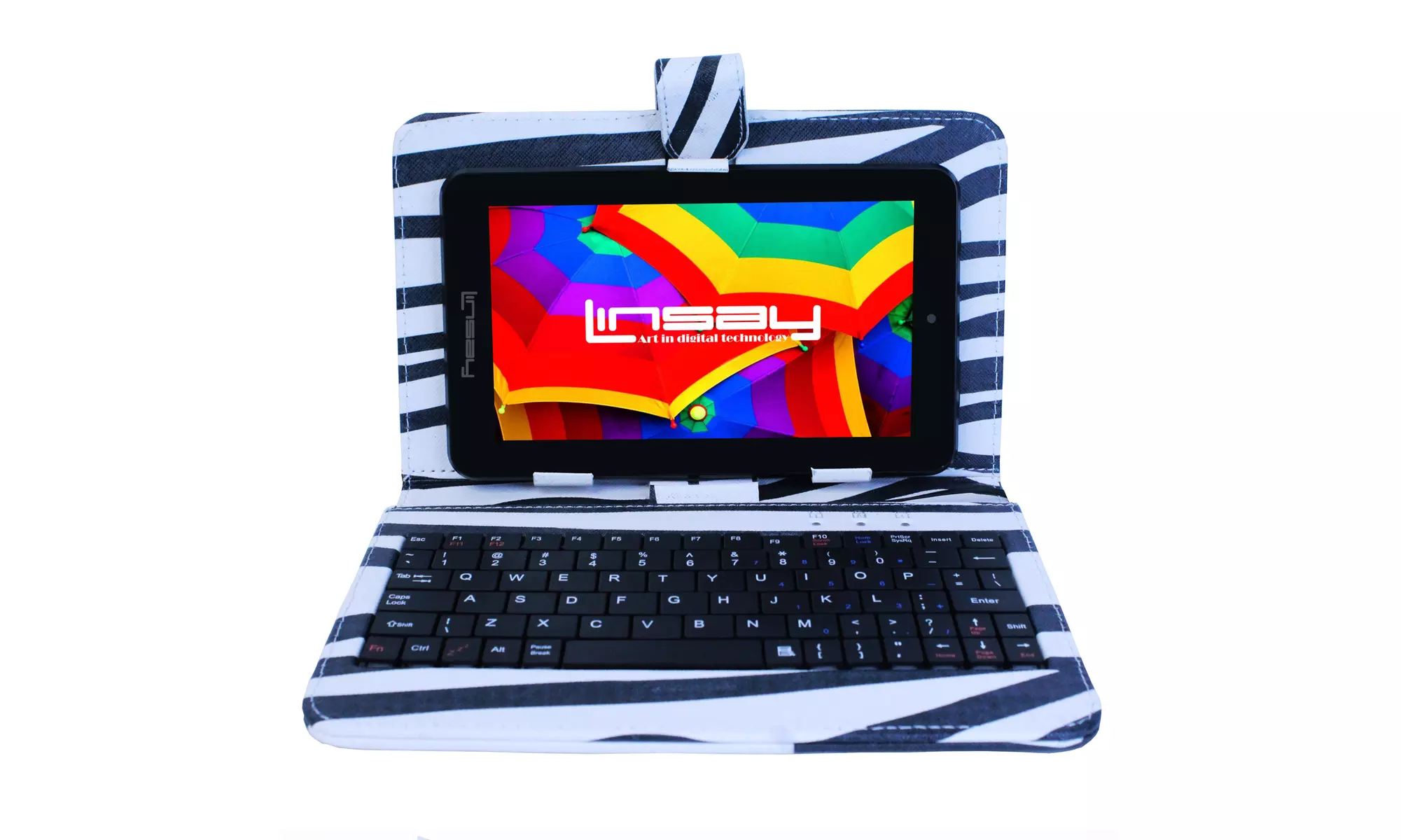 LINSAY 7" 32GB Android 12 HD Quad Core Tablet w/ Keyboard Case - Primary Image