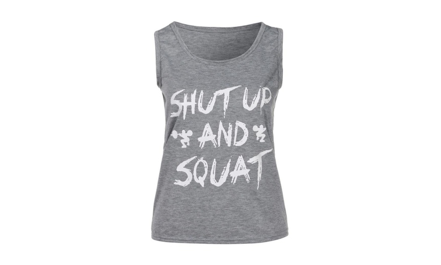 Image 8: Boomboom Women Workout Gym Clothes Yoga Fitness Tank Shirts Vest