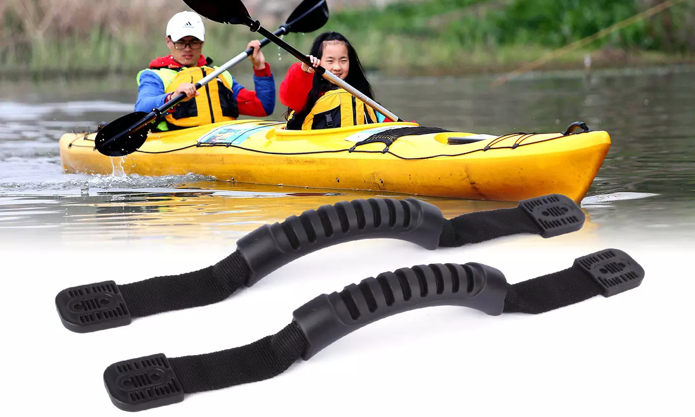 1Pair Kayak Canoe Boat Side Mount Handle with Bungee Cord Accessories - Primary Image