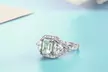 Genuine Green Amethyst Rhodium Plated  Ring  - Second Medium