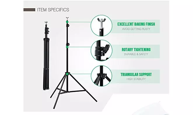 45W Adjustable Softbox Umbrella Backdrop Stand Photography Lighting Kit