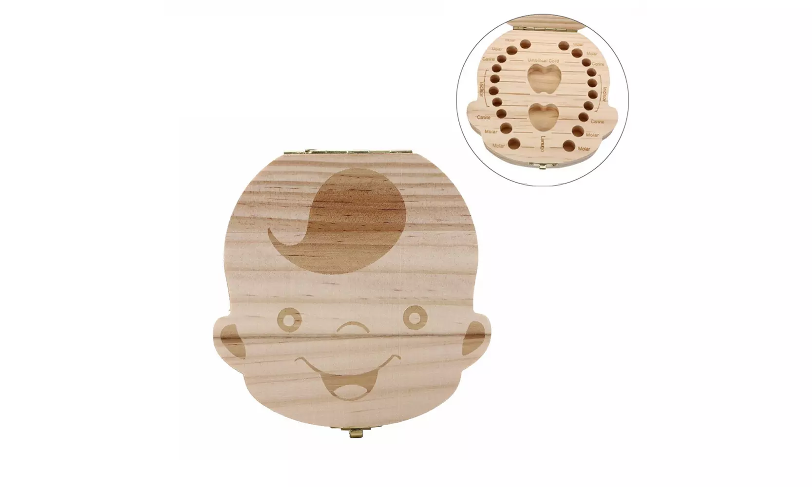 Tooth Box Organizer Baby Milk Teeth Save Wood Storage Box for Boy - Second Medium