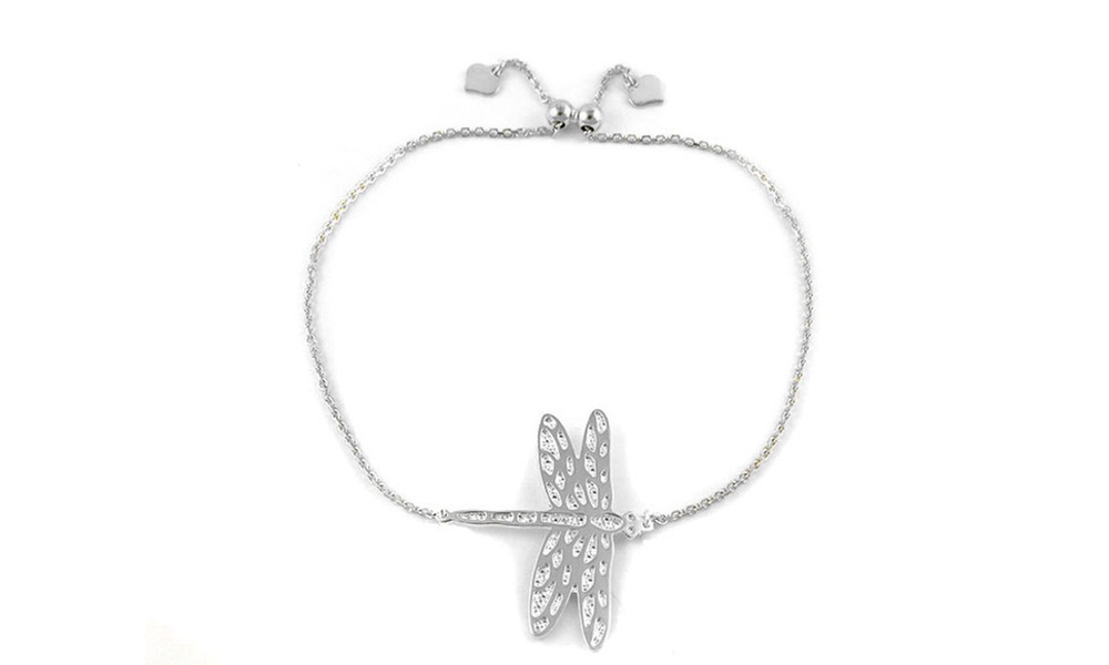 Italian Solid Sterling Silver 9" adjustable Dragonfly Bracelet