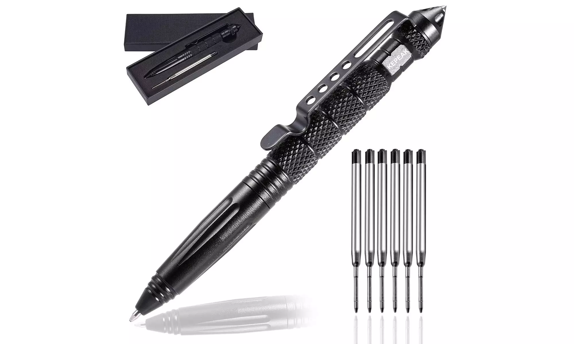 KEPEAK Military Tactical Pen, Professional Self Defense, Glass Breaker Pen - Second Medium