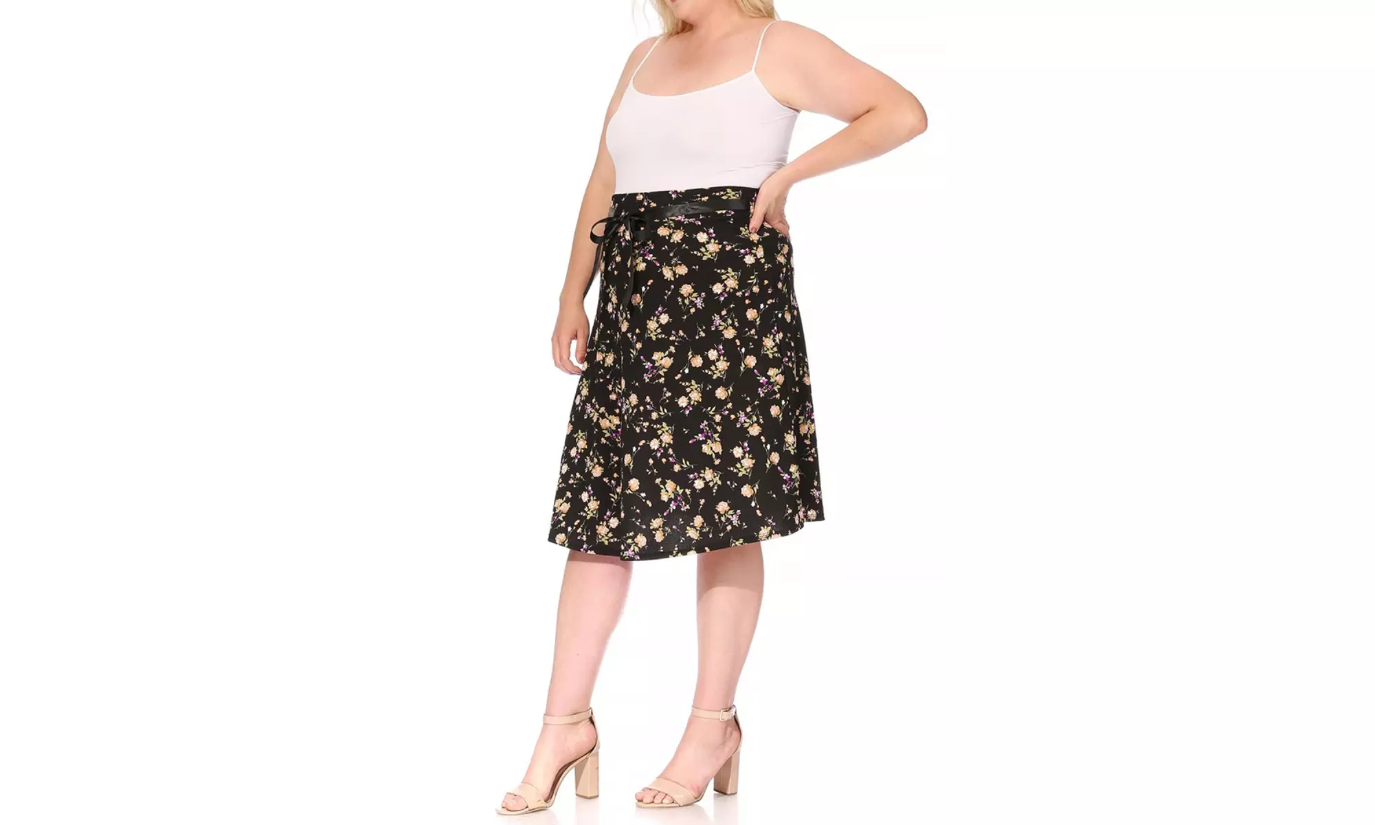 Women's Plus Size High Waist Knee Length Skirts