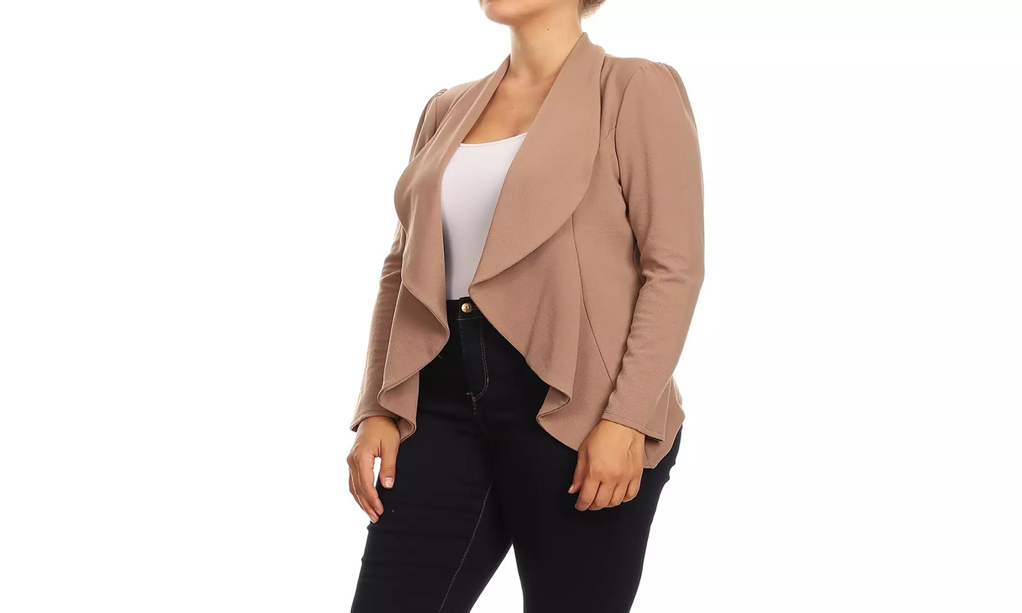 MOA Collection Womens Open Front Blazer with Plus Size