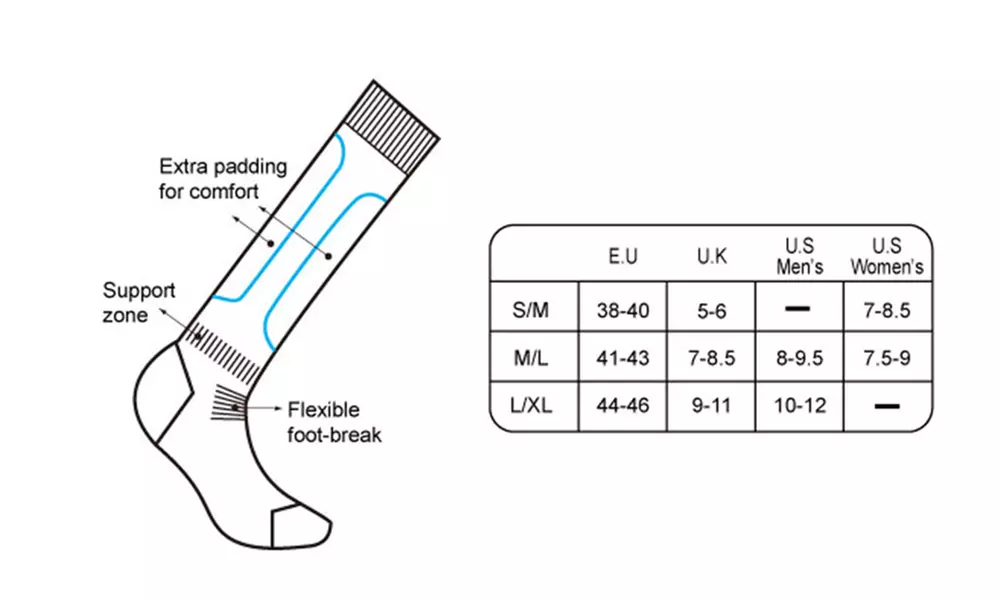 French Terry Unisex Snowboard/Ski Socks with Reinforcement and Cushioning - Second Medium
