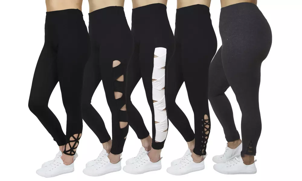 French Laundry Women's Leggings with Side Details. Plus Sizes Available (2-Pack) - Primary Image