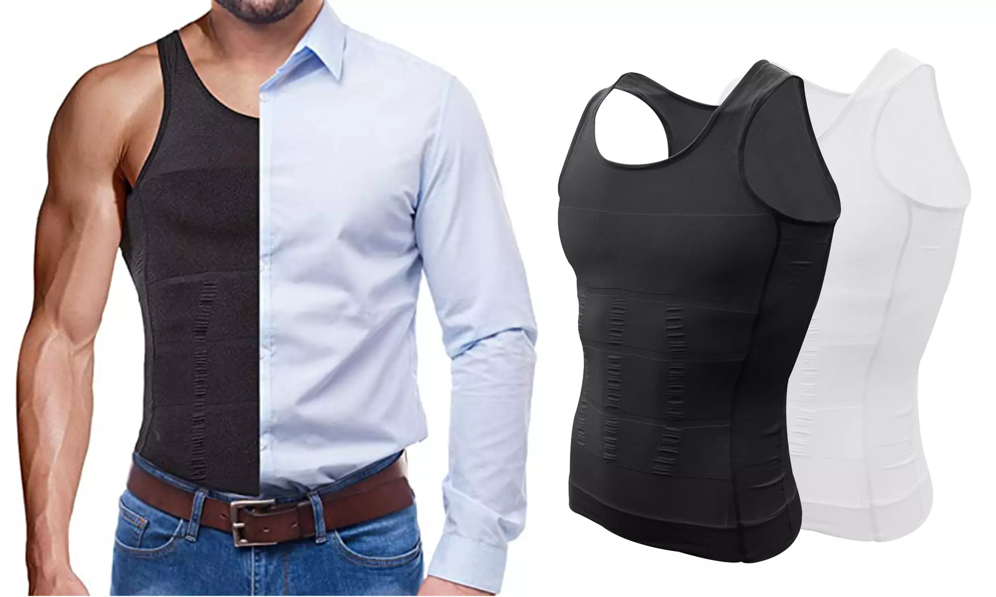Christmas Gifts for Men Body Shaper Compression Vest Slimming Elastic Undershirt