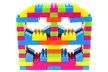 Building Blocks 134 Piece Toy Interlocking Building Blocks Set, Bright Colors - Second Medium