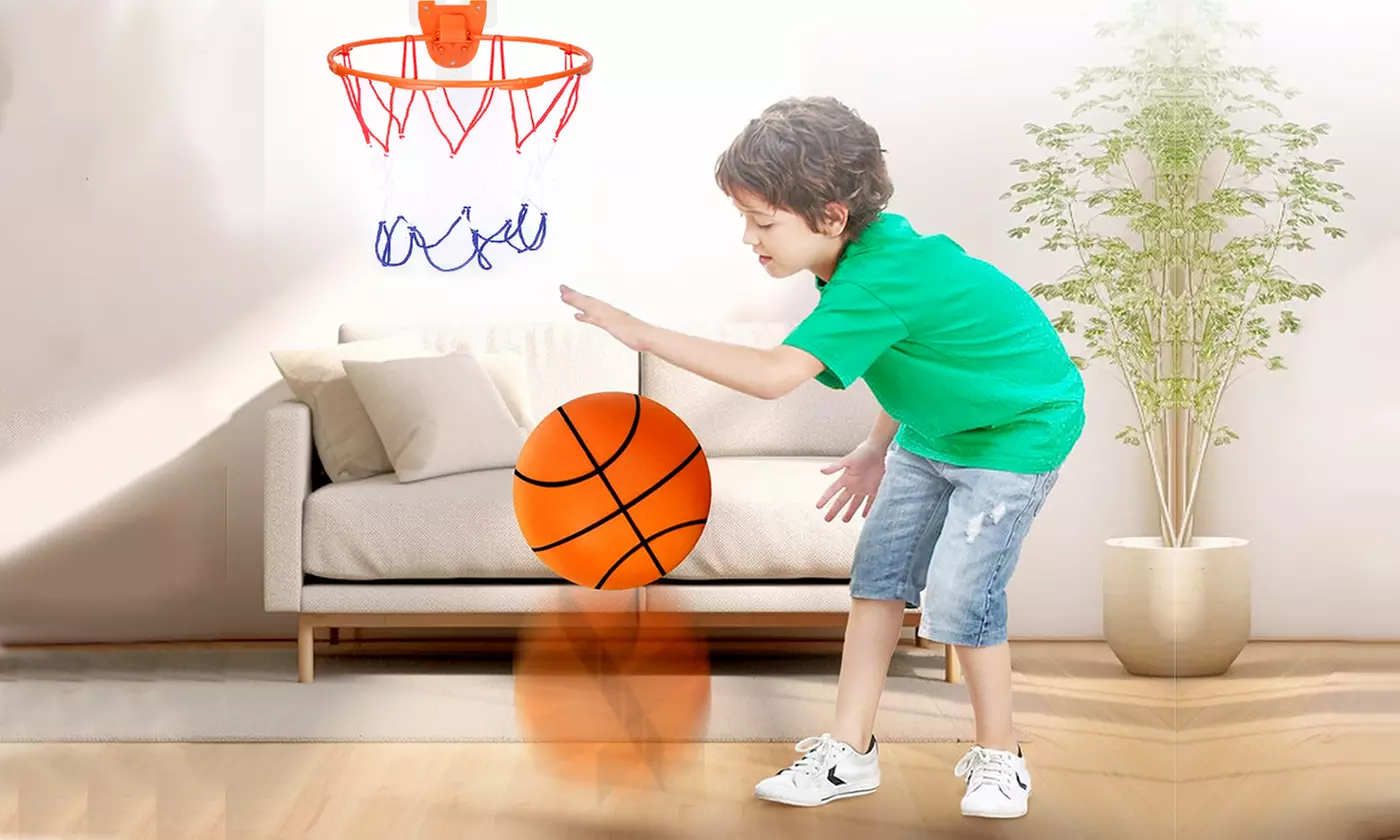 iMounTEK Silent Foam Basketball & Hoop Quiet Basketball Indoor Training Ball