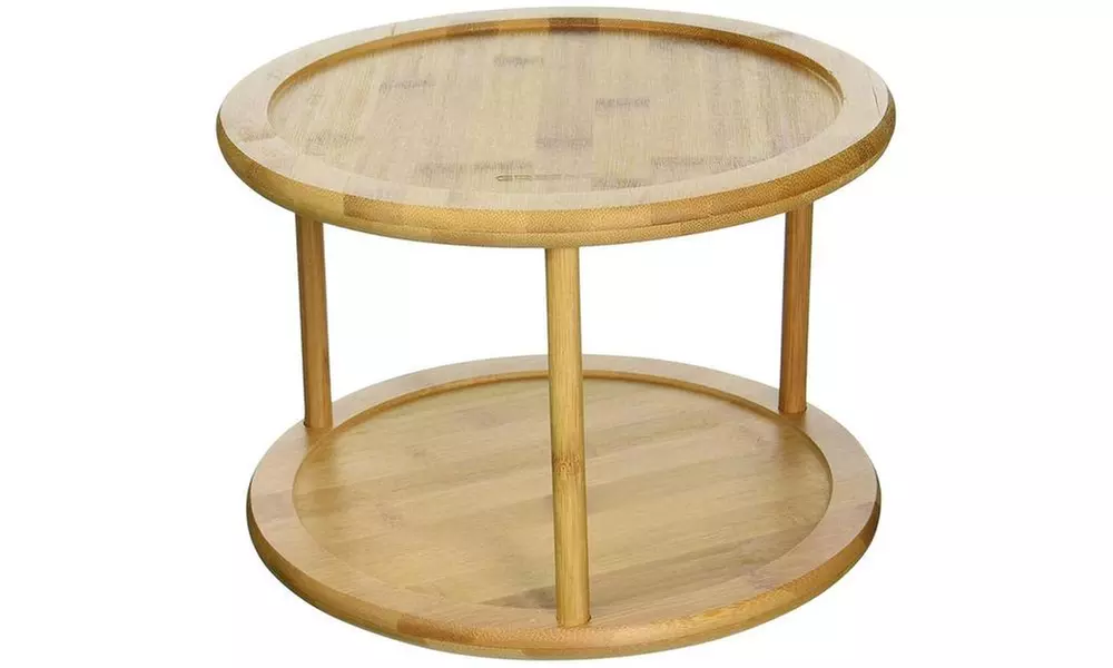 Greenco Premium Bamboo 2 Tier Lazy Susan Turntable - Primary Image