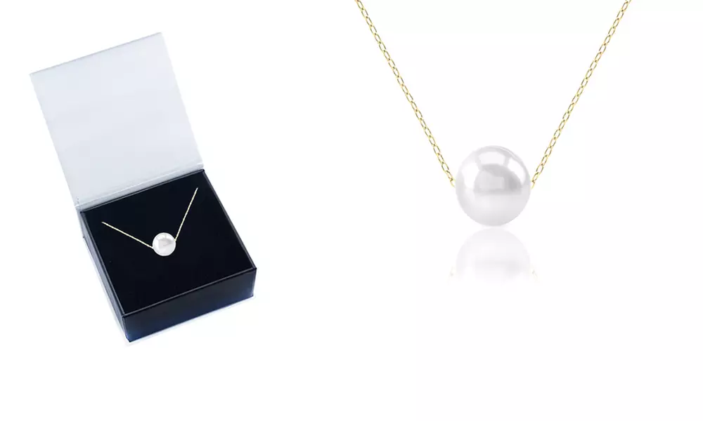 14K Gold Plated Genuine Pearl Pendant with Gift Box By Gemma Luna - Primary Image