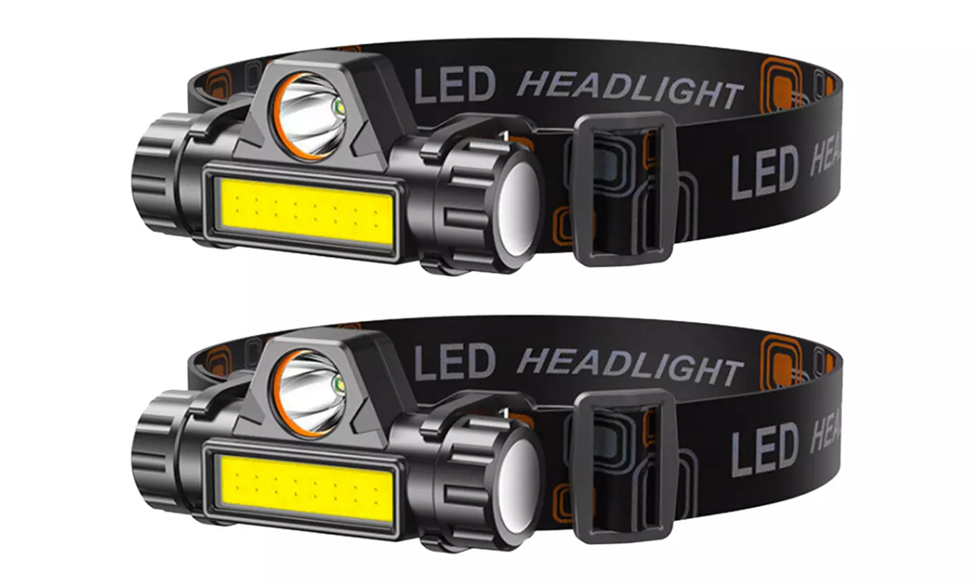 LakeForest 20,000 Lumen Rechargeable LED Headlamp with 2 Modes (2-Pack)
