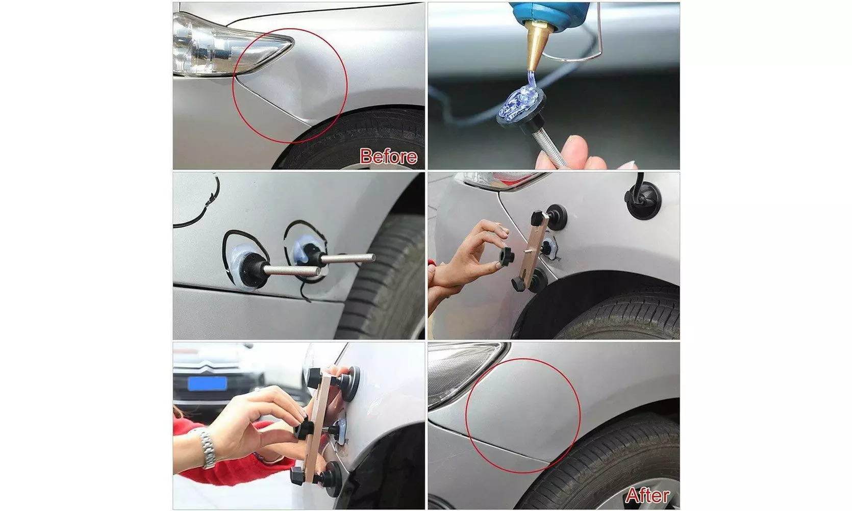 US Paintless Dent Removal Puller Lifter Dent Tool Line Board Repair Hammer Kit - Primary Image