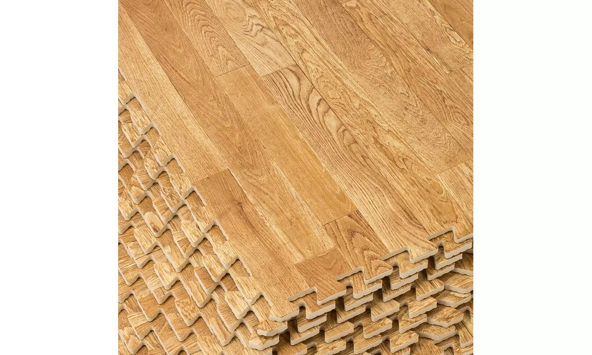 Sorbus Wood Grain Foam Interlocking Floor Mats 3/8" Thick - 12 Tiles - 48 SQ FT