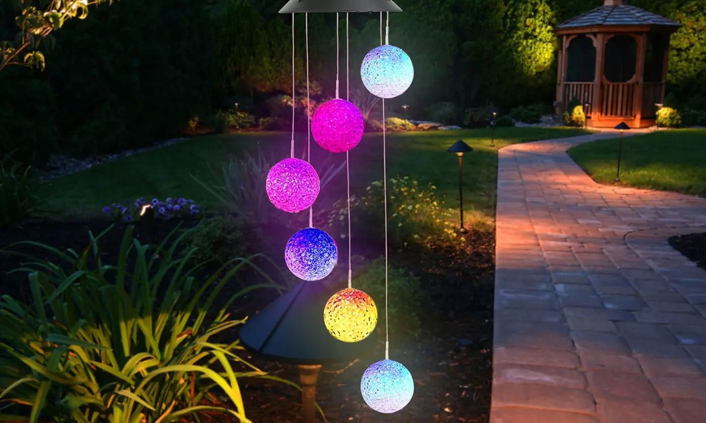 SolarEK Ball Color-Changing LED Solar Mobile Wind Chime (1 or 2 Pack) - Primary Image