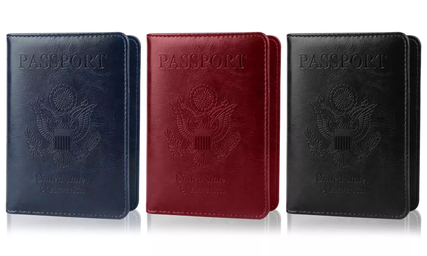 Multi-function Passport Holder with CDC Vaccine Card Slot Leather Passport Cover - Primary Image