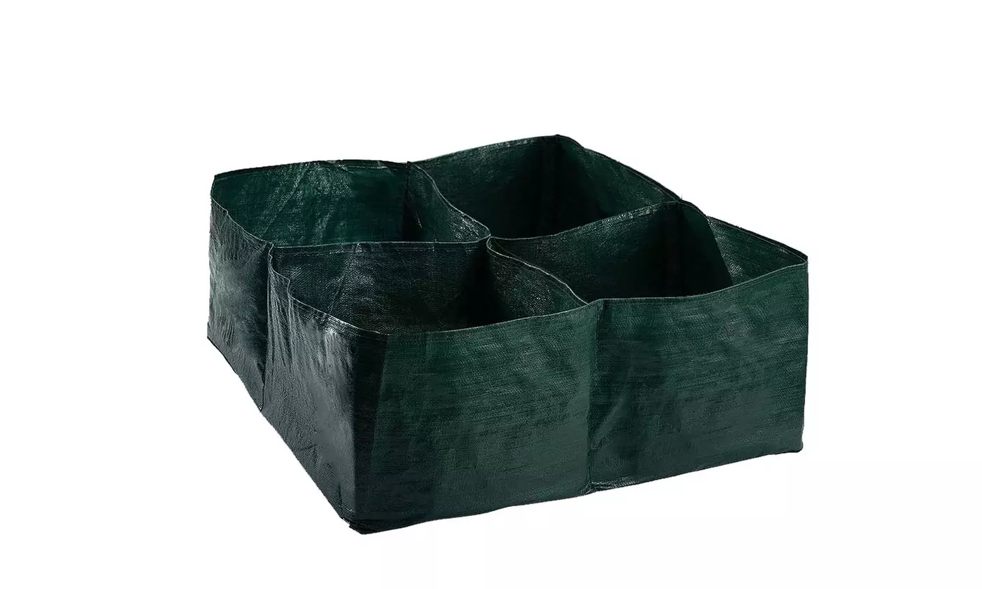 Raised Garden Planters Fabric Beds Grow Bags Planting Pots with 4 Divided Grids