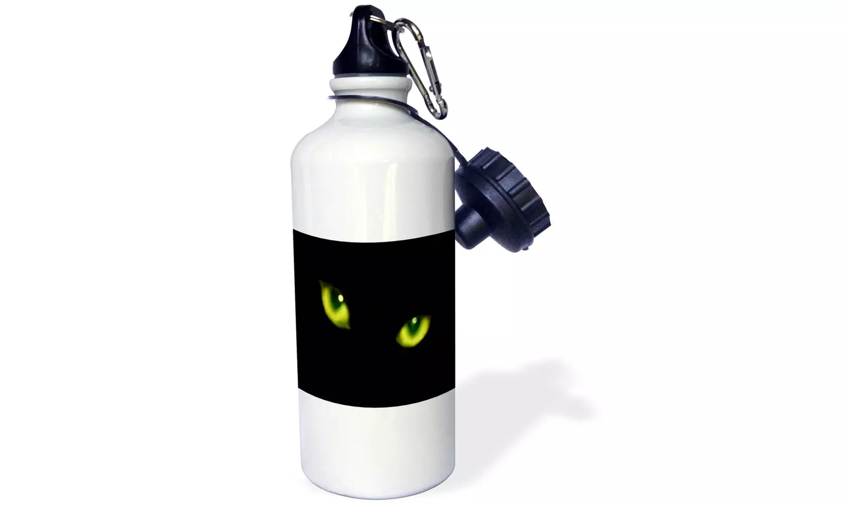 Water Bottle Green Eyes of a Black Cat - Second Medium
