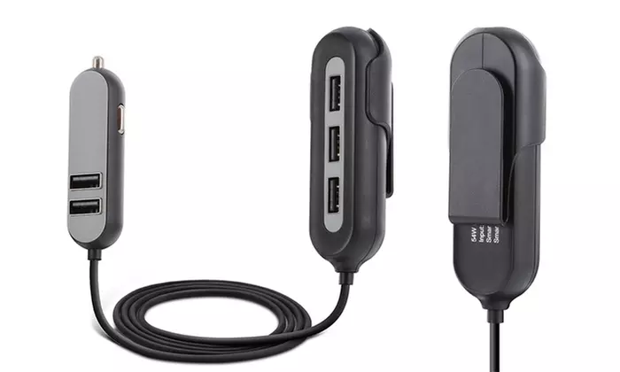 Aduro PowerUp Passenger 5 Port USB Car Charger with Backseat Clip - Second Medium