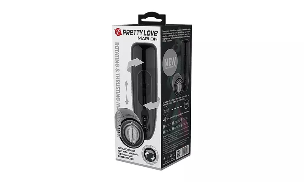Pretty Love Marlon Thrusting and Rotating Masturbator - Black - Primary Image