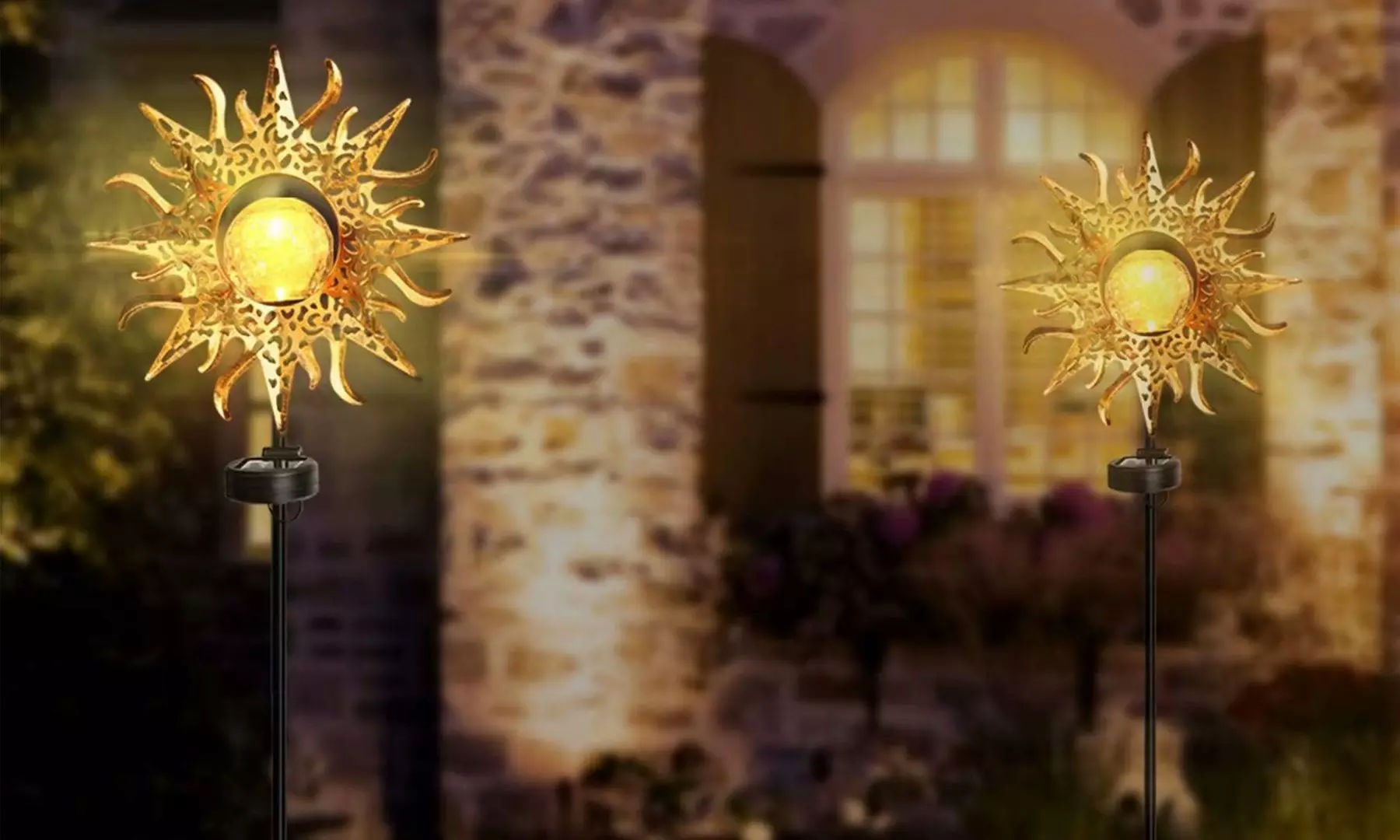 Solar Lights Outdoor Decorative Light Sun Solar Lights Metal Decorative Stakes