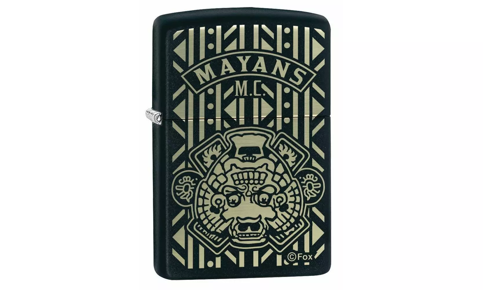 Zippo Mayans M.C. Sons of Anarchy, Black Matte Genuine Windproof Lighter #49087 - Primary Image