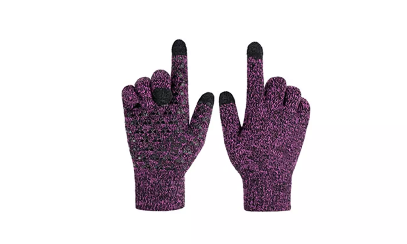 Winter Knit Gloves Touchscreen Warm Thermal Lining Elastic Cuff Glove