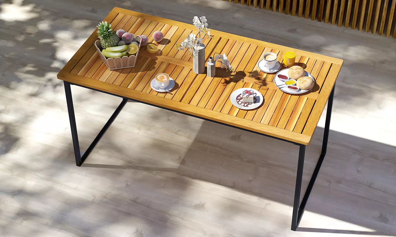 Costway 55" Acacia Wood Rectangular Dining Table