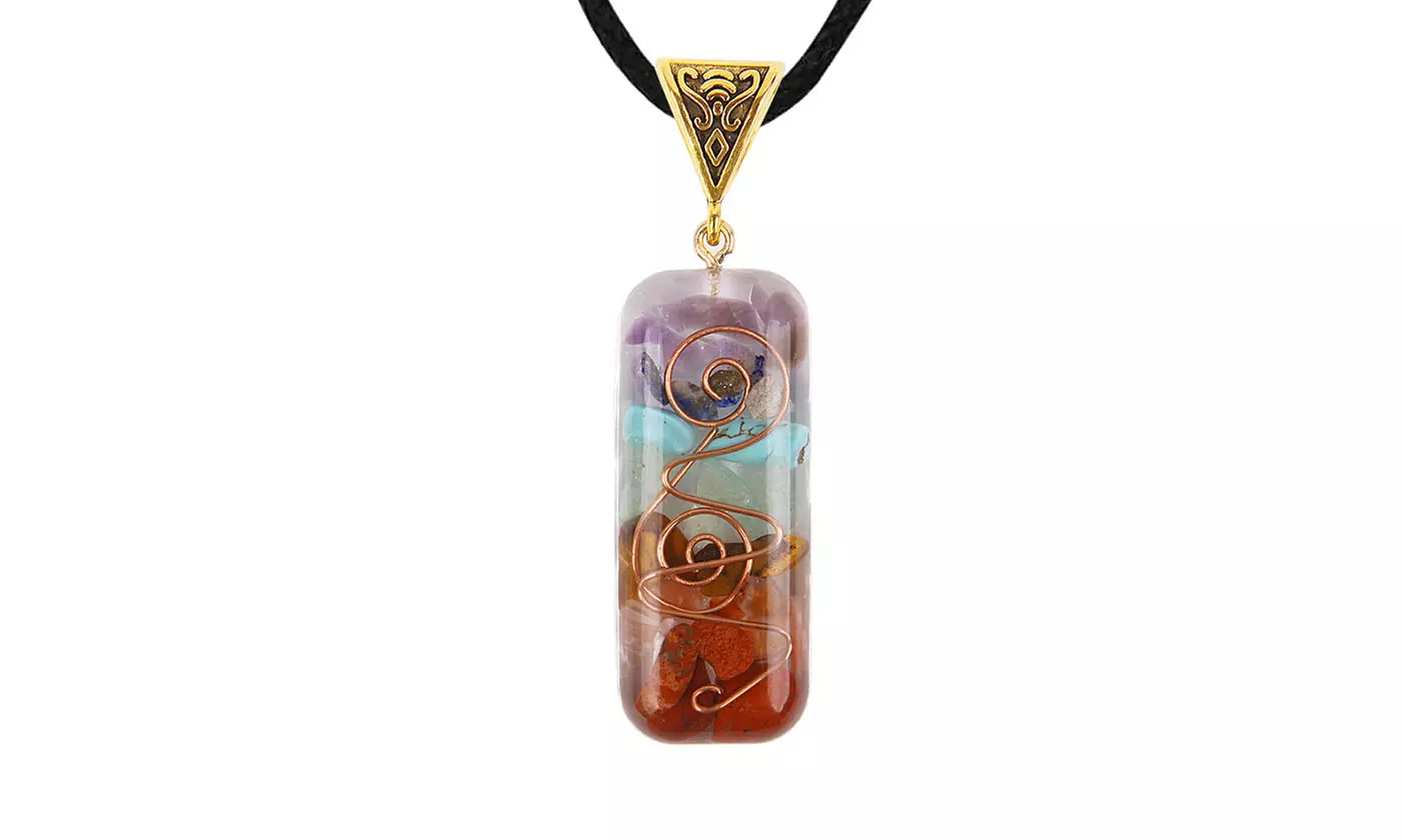 ItBelongs2U 7 Chakra Orgone Energy Healing Pendants Necklace Gift Set