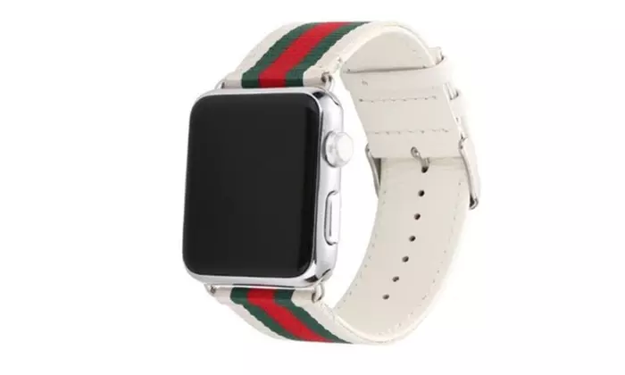 Apple Gucci Pattern Watch Band Strap Sport Replacement Leather Band - Second Medium