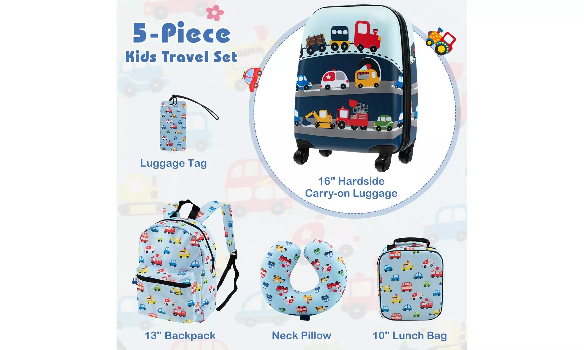 Costway Five-Piece Costway Kids Luggage Set 