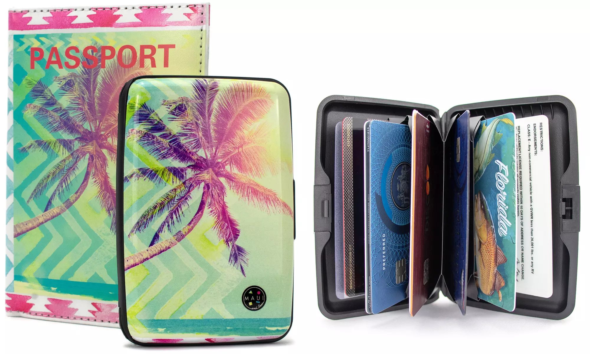 Maui & Sons RFID Wallet, Passport Cover Set