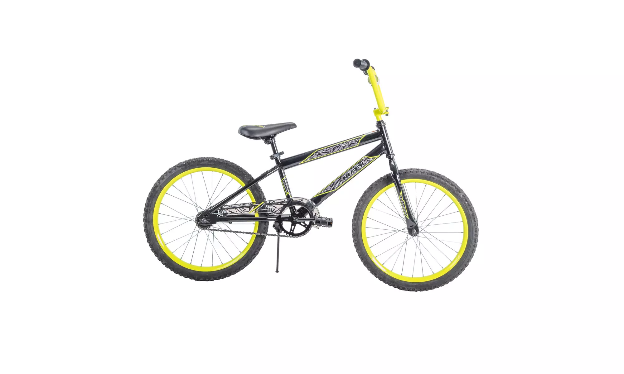 20" Rock It Boys' Bike, Metallic Black with Neon Yellow Accents - Primary Image