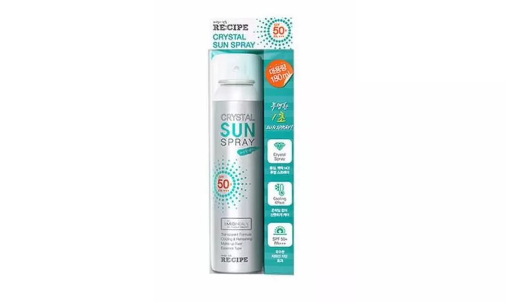 Korea Recipe Crystal Sun Spray Sunscreen Protect Face & Body 180ml - Second Medium