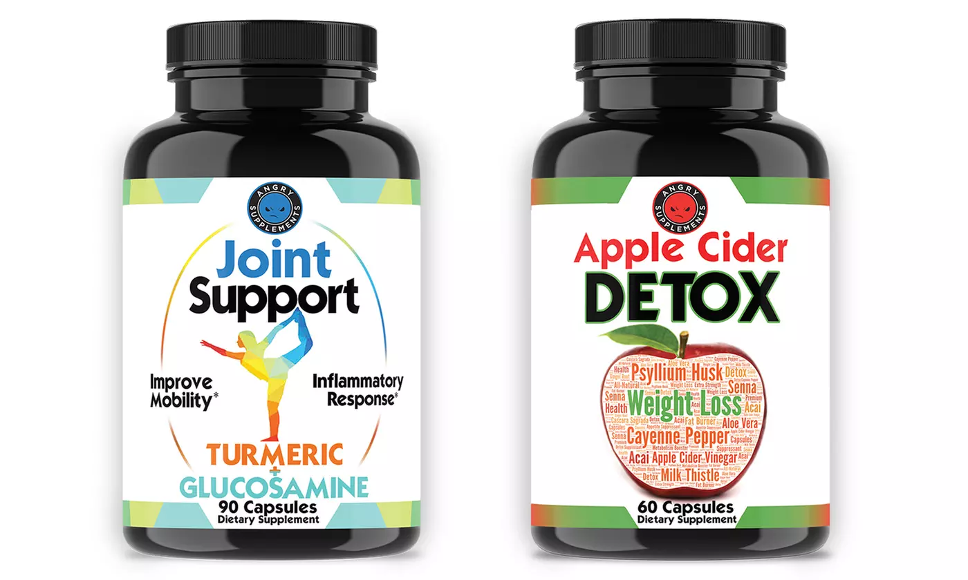 Angry Supplements Apple Cider Detox and Joint Support w. Turmeric & Glucosamine