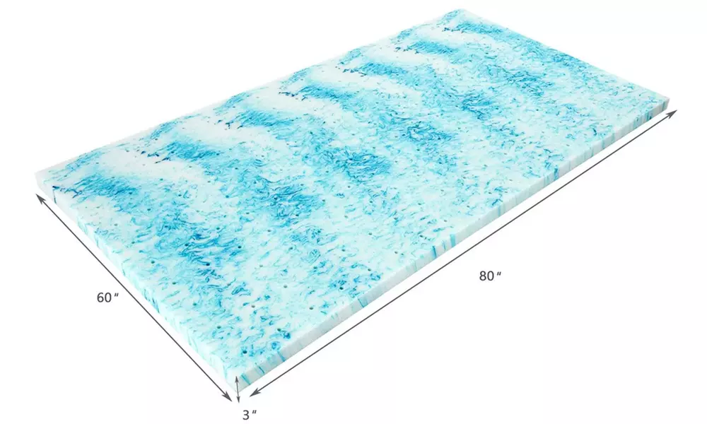 3-Inch Queen Cooling Swirl Gel Memory Foam Mattress Topper Pad - Second Medium
